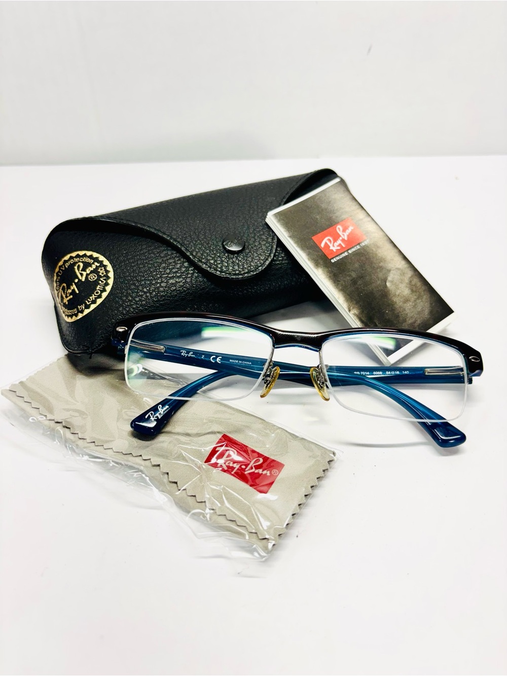 Authentic Ray Ban RB 7014 5068 54mm Tortoise Blue Glasses Frames